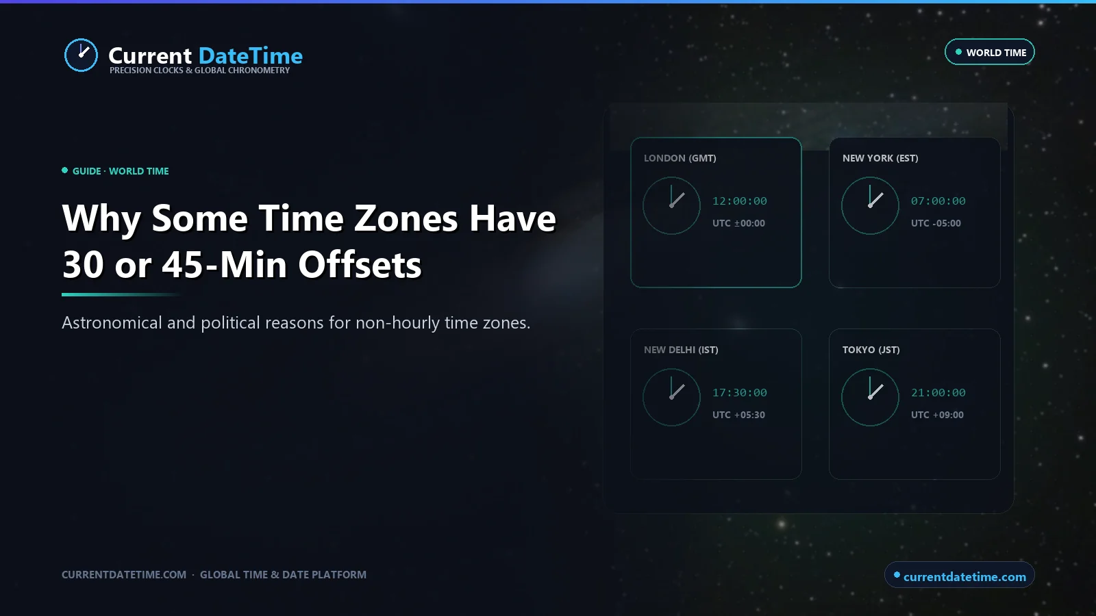 Why Some Time Zones Are 30 or 45 Minutes Different - CurrentDateTime